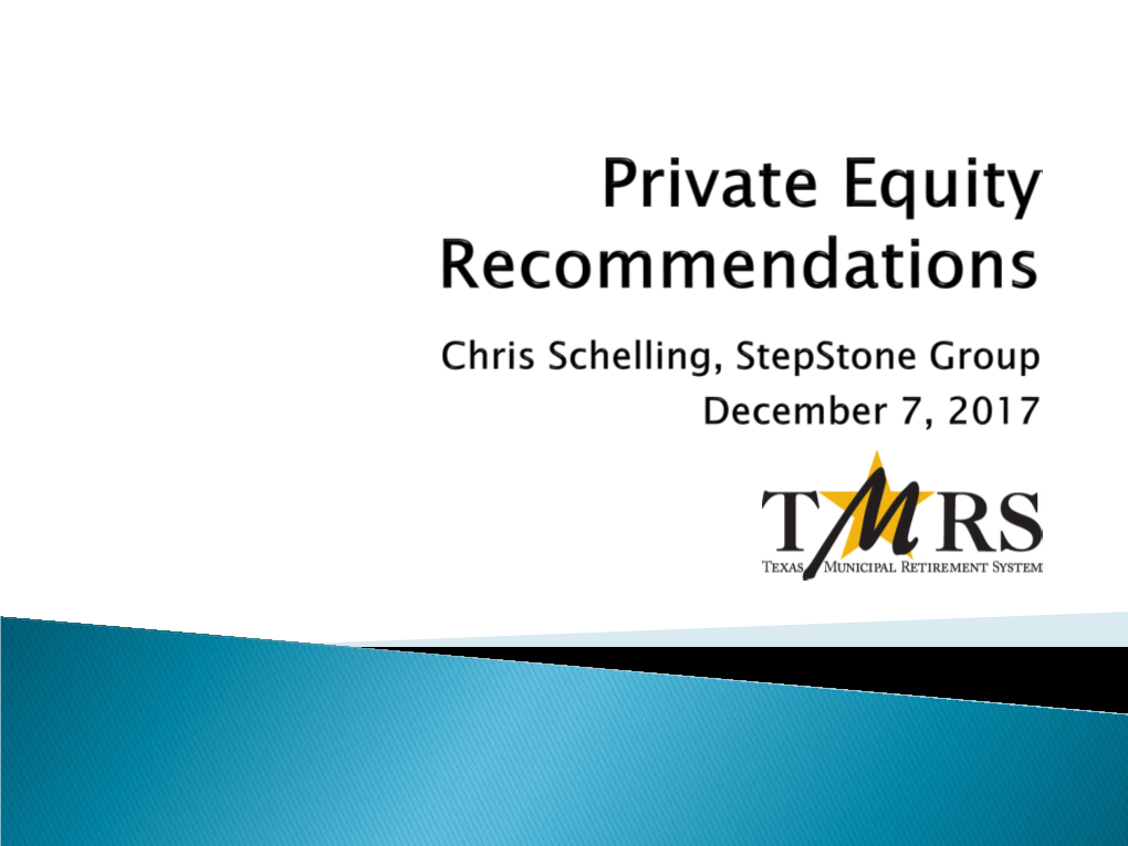 Private Equity Recommendations | December 7, 2017