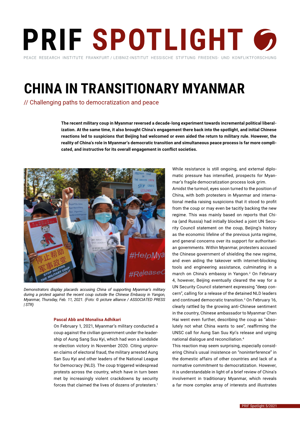 CHINA in TRANSITIONARY MYANMAR // Challenging Paths to Democratization and Peace
