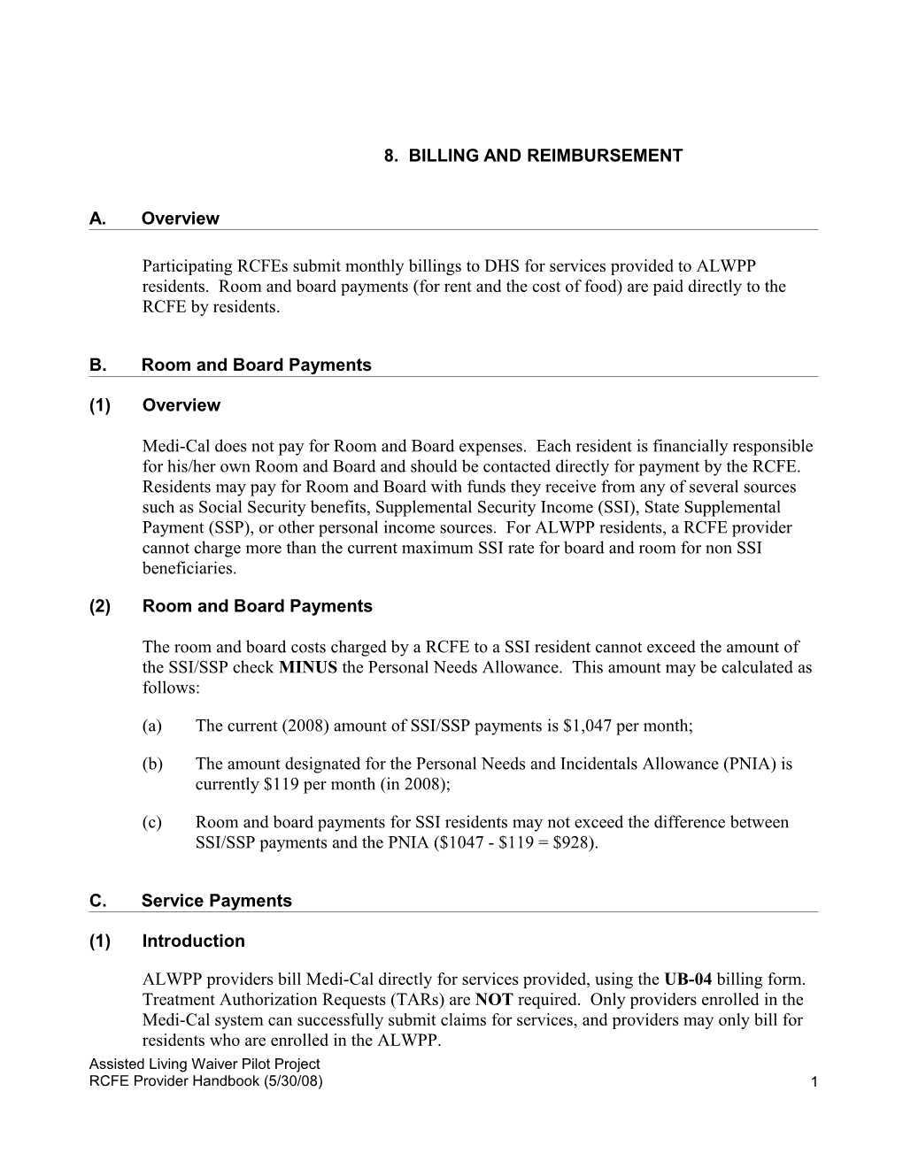 8. BILLING and Reimbursement