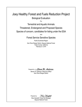 Joey Healthy Forest and Fuels Reduction Project
