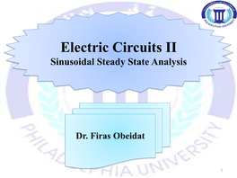 Electric Circuits II Sinusoidal Steady State Analysis