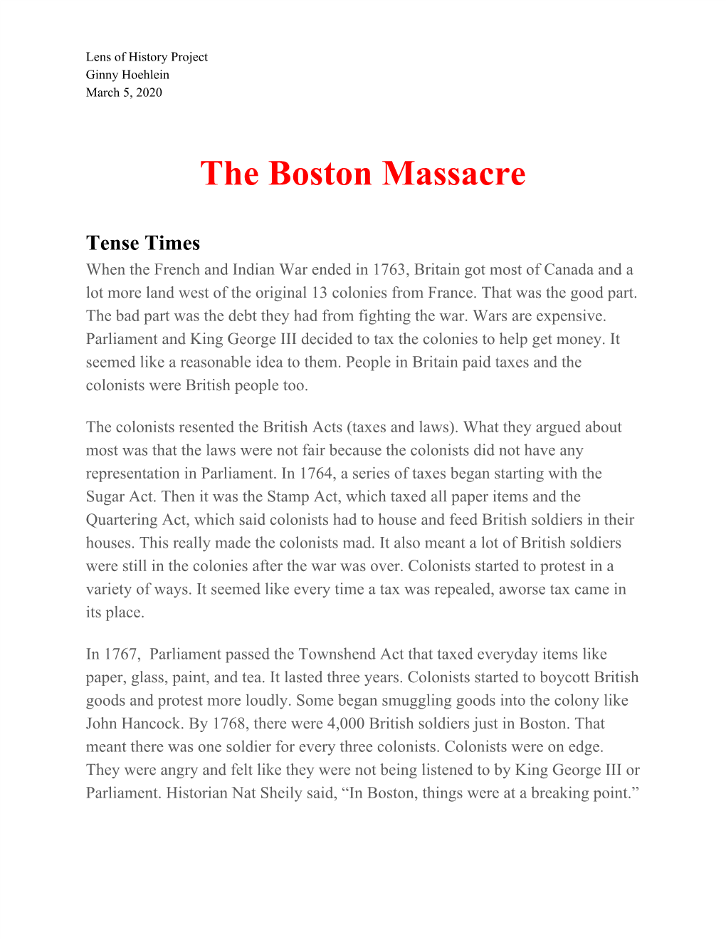 The Boston Massacre