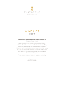 Wine List 202 0
