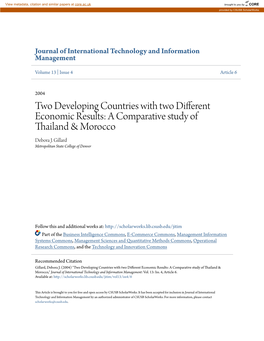 A Comparative Study of Thailand & Morocco