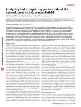 Analyzing and Interpreting Genome Data at the Network Level With