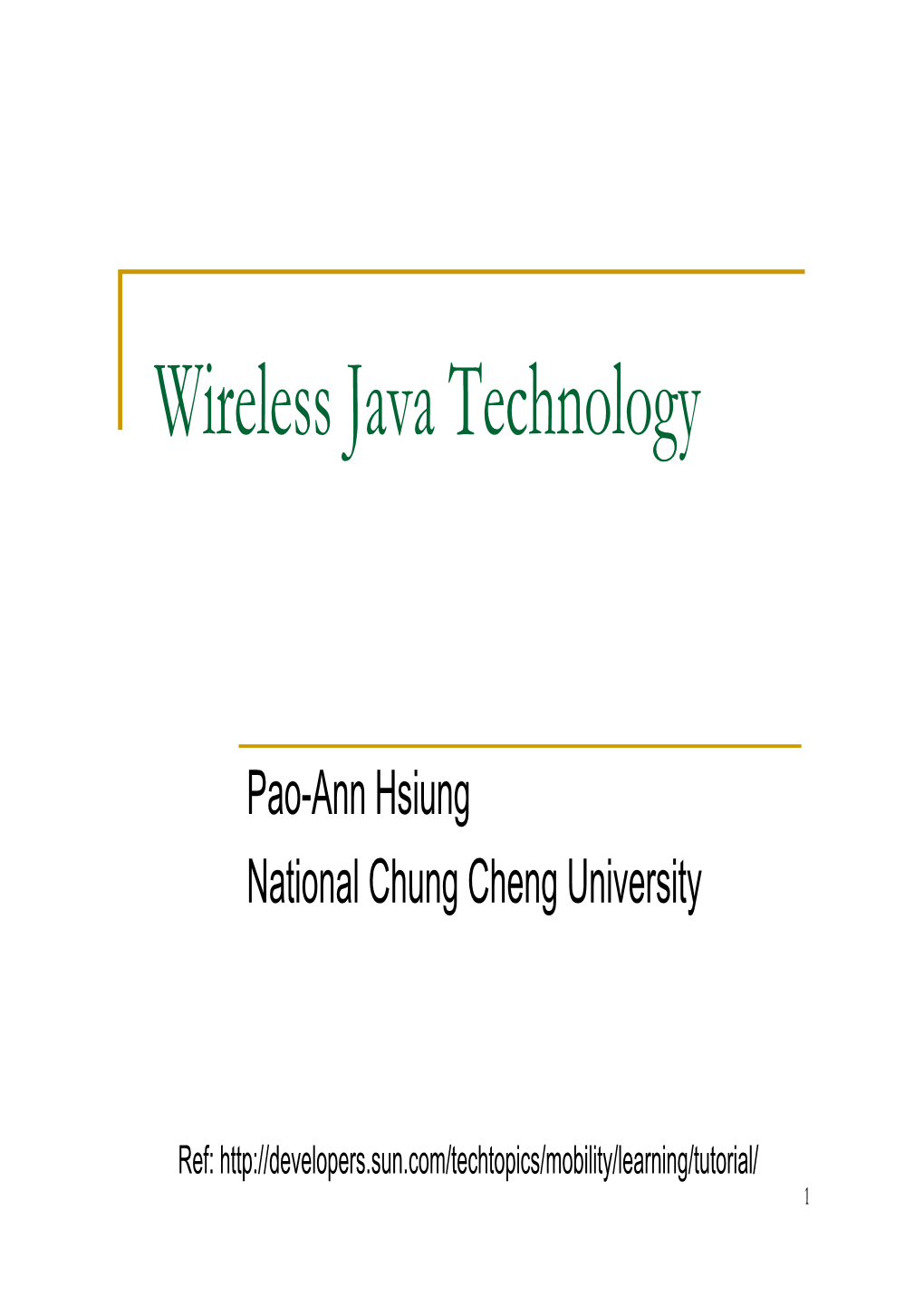 Wireless Java Technology