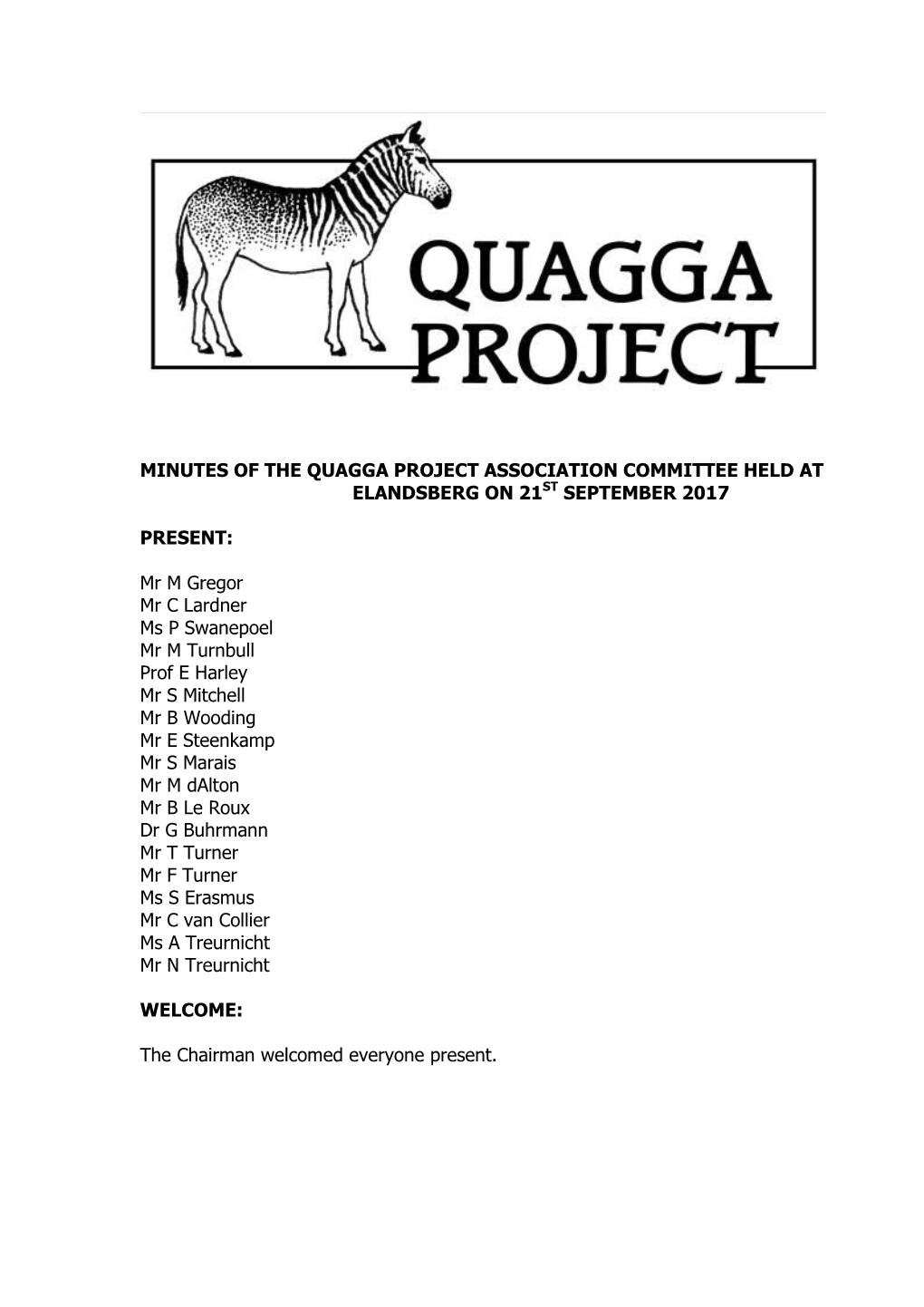 Quagga Minutes 21 Sept2017