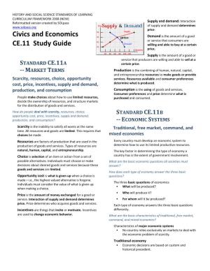 Civics and Economics CE.11 Study Guide