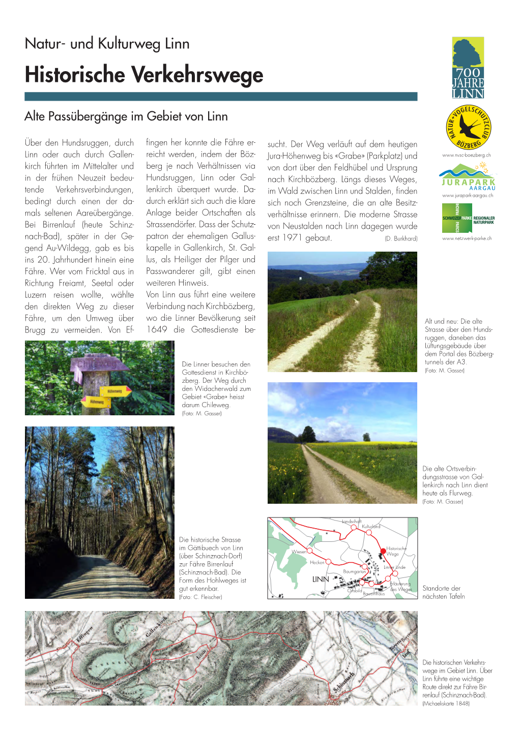 Natur- Und Kulturweg Linn 700 Historische Verkehrswege JAHRE LINN