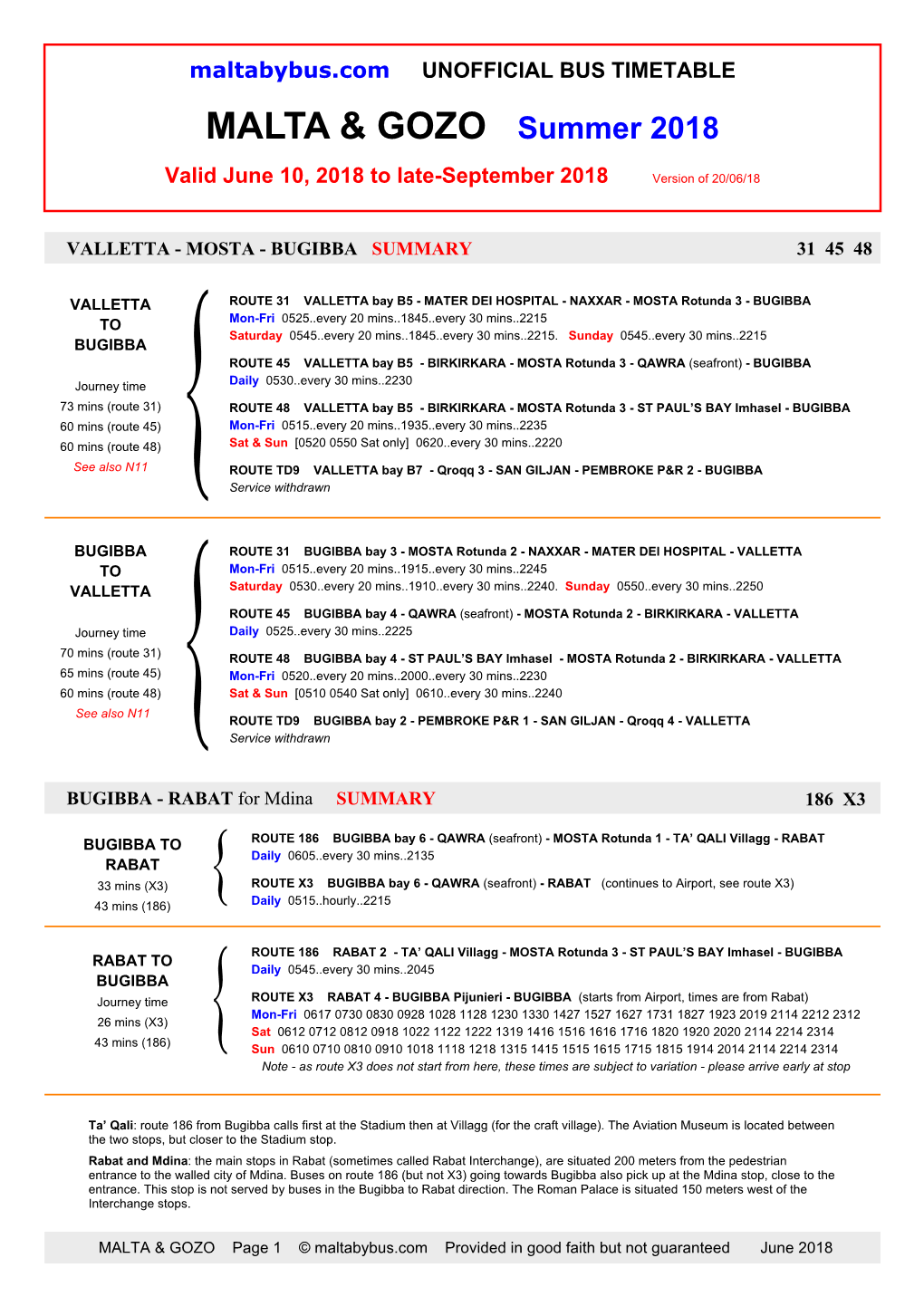 Timetable 2018 06 Summer