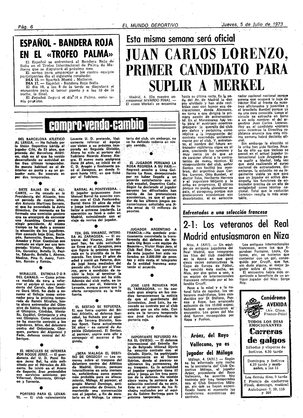 Juan Carlos- Lorenzo,. Primer Candidato . Para Suplir A