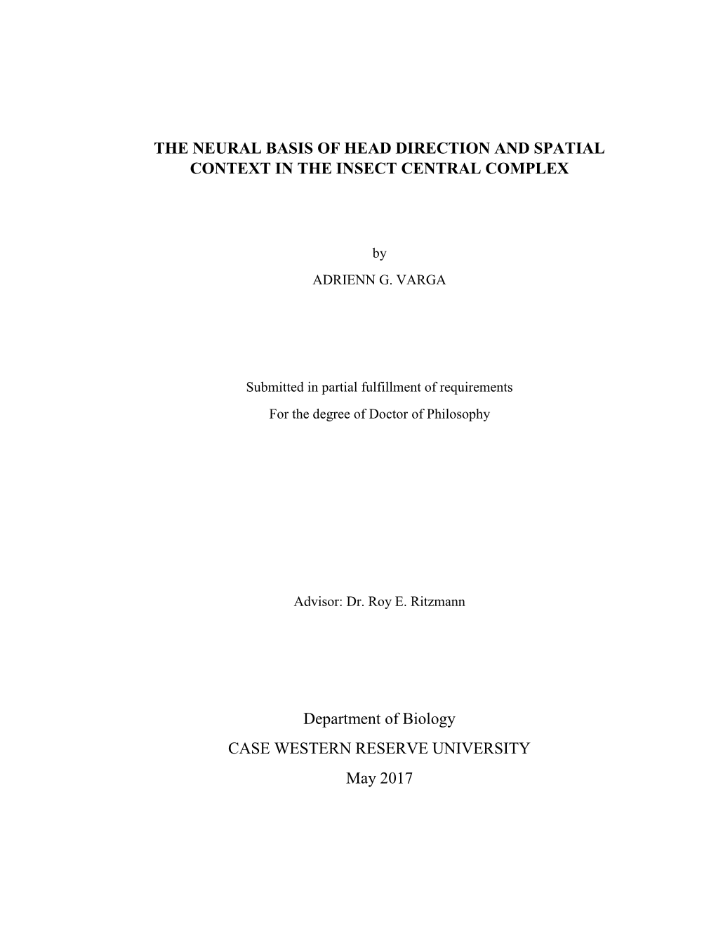 The Neural Basis of Head Direction and Spatial Context in the Insect Central Complex