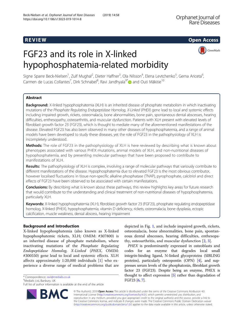 FGF23 and Its Role in X-Linked Hypophosphatemia-Related Morbidity