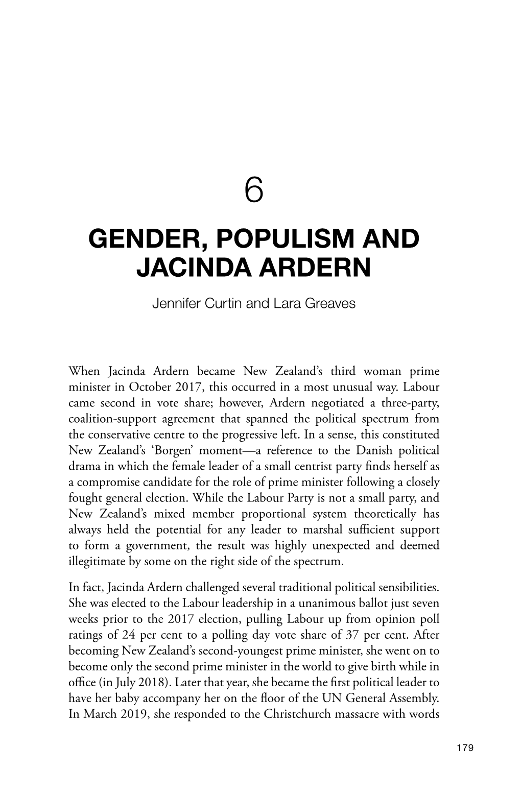 6. Gender, Populism and Jacinda Ardern