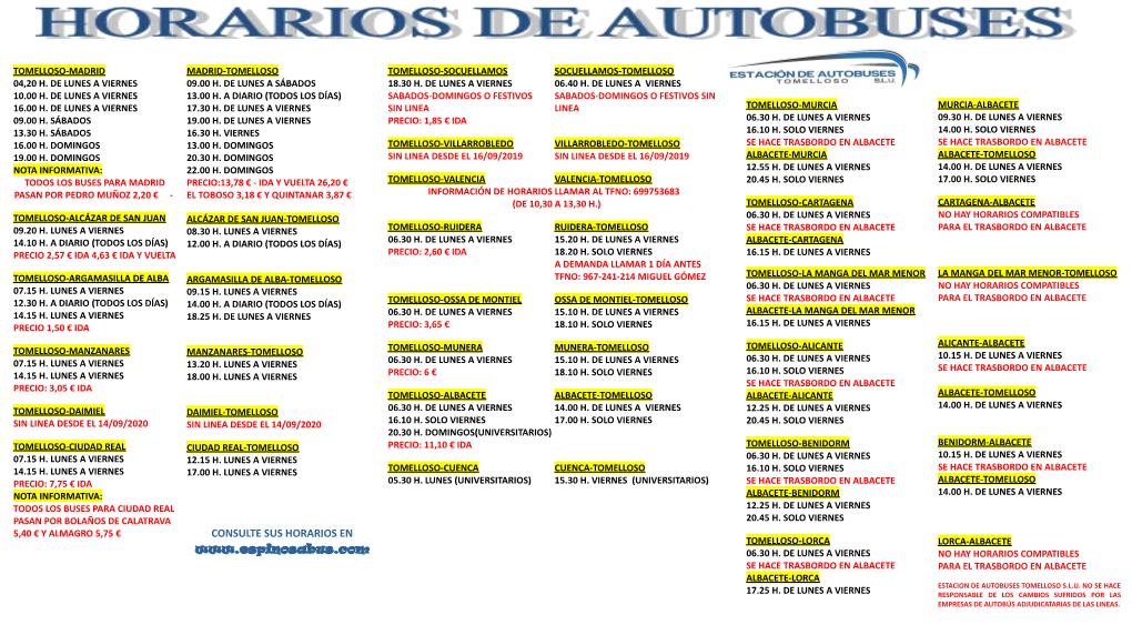 Consulte Sus Horarios En