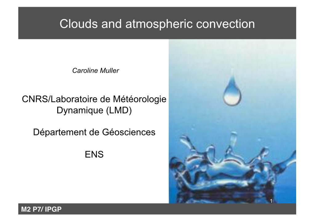 Clouds and Atmospheric Convection