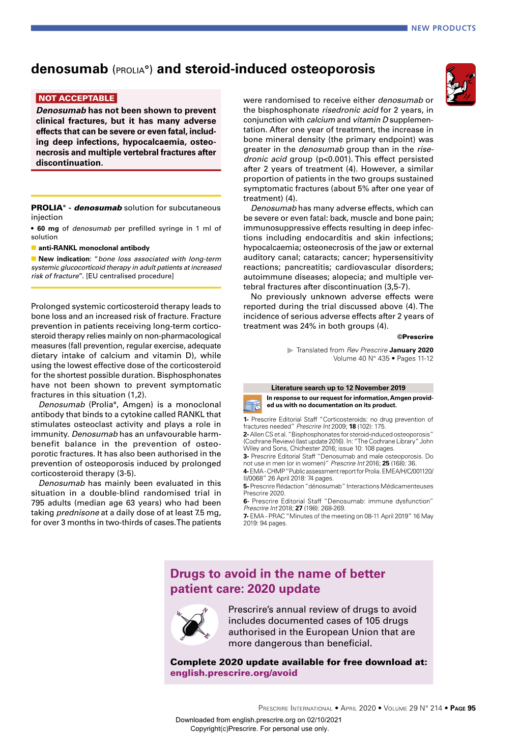 Denosumab (Prolia°) and Steroid-Induced Osteoporosis