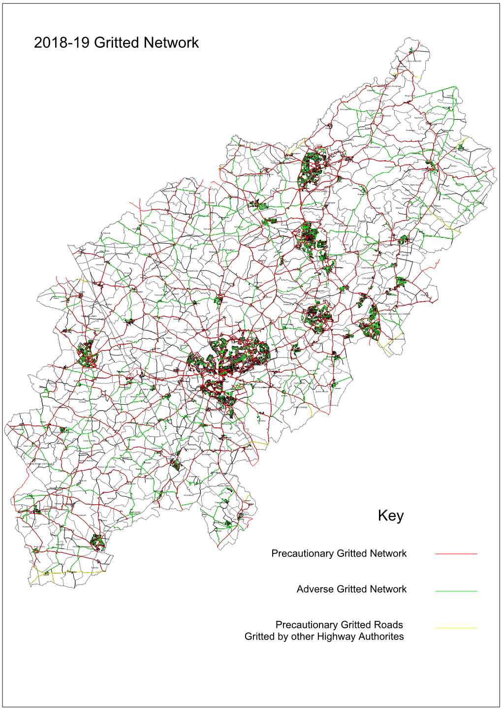 Precautionary Gritted Roads Gritted by Other Highway Authorites Adverse