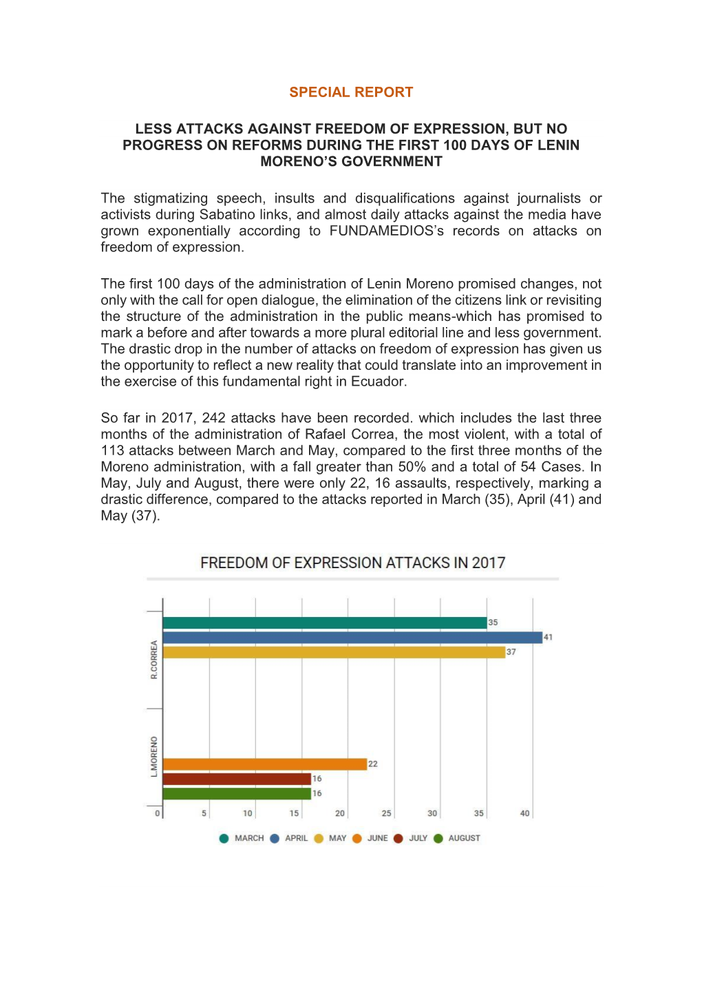 Special Report Less Attacks Against Freedom Of