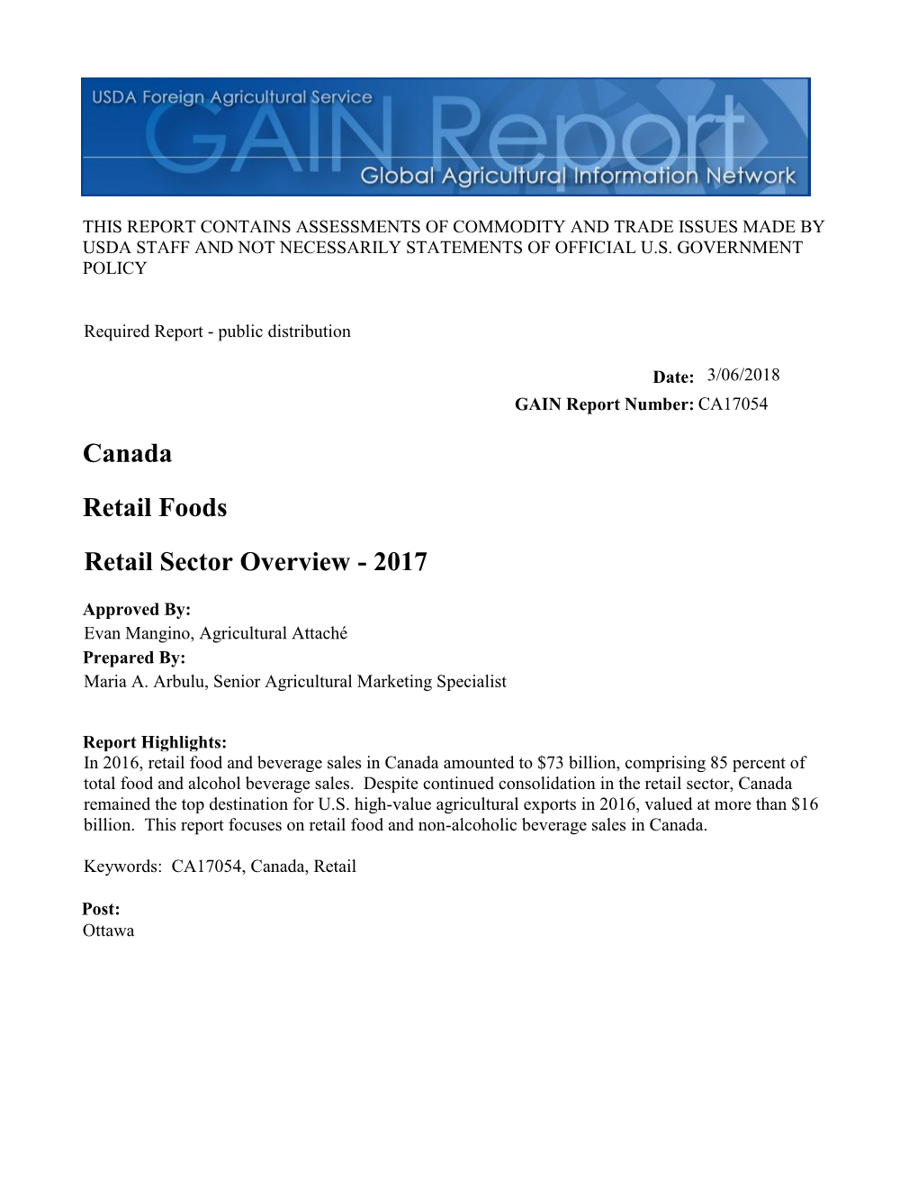 Retail Sector Overview - 2017