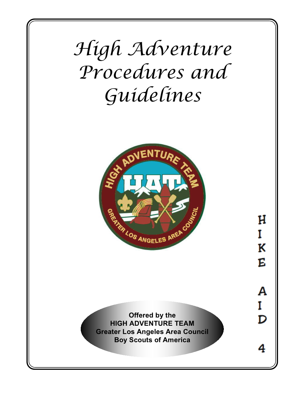 High Adventure Procedures and Guidelines