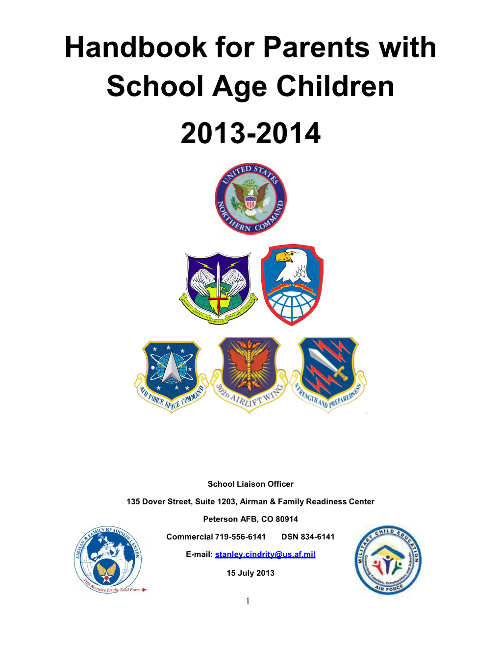 Handbook for Parents with School Age Children 2013-2014