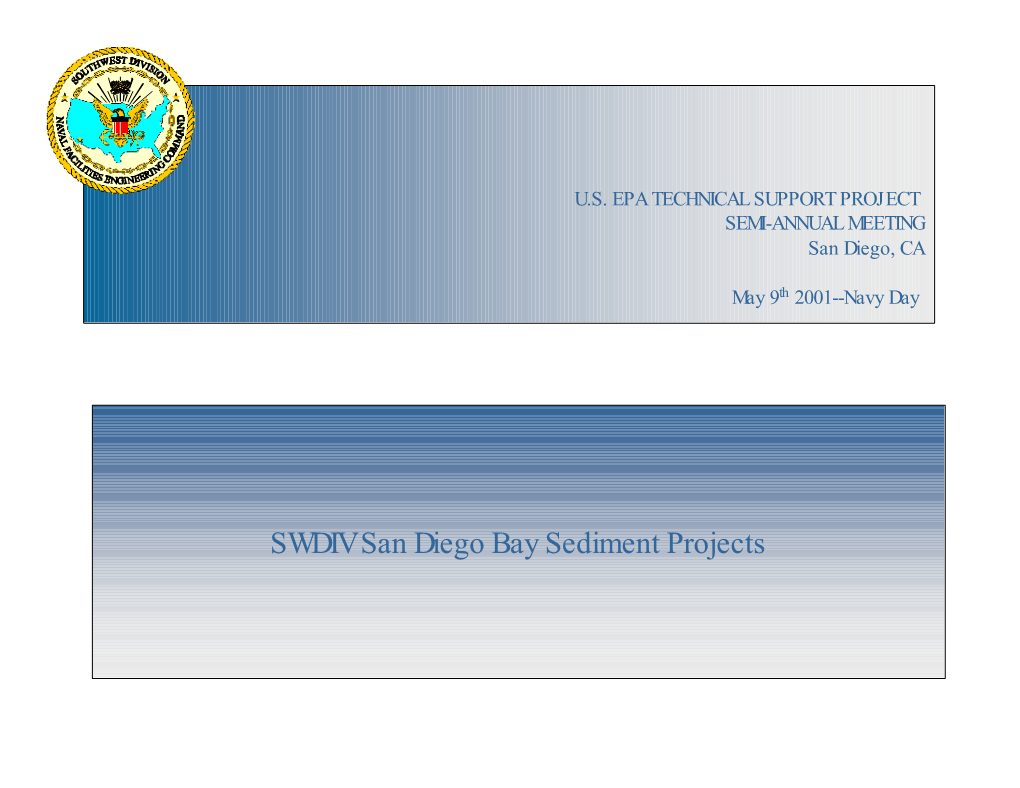 SWDIV San Diego Bay Sediment Projects Organization