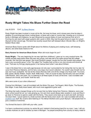 Rusty Wright Takes His Blues Further Down the Road
