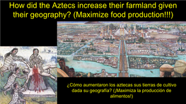 How Did the Aztecs Increase Their Farmland Given Their Geography? (Maximize Food Production!!!)