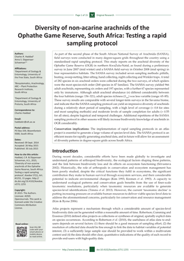 Testing a Rapid Sampling Protocol