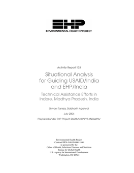 Situational Analysis for Guiding USAID/India and EHP/India Technical Assistance Efforts in Indore, Madhya Pradesh, India