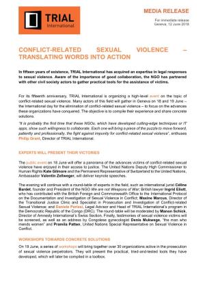 Conflict-Related Sexual Violence – Translating Words Into Action