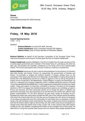Adopted Minutes EGP Council 18 20 May 2018