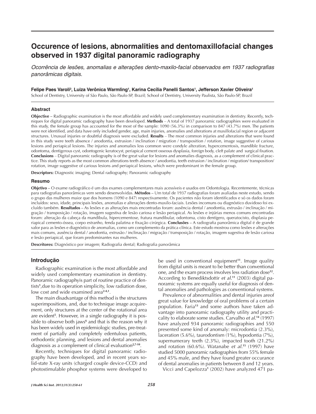 occurence-of-lesions-abnormalities-and-dentomaxillofacial-changes