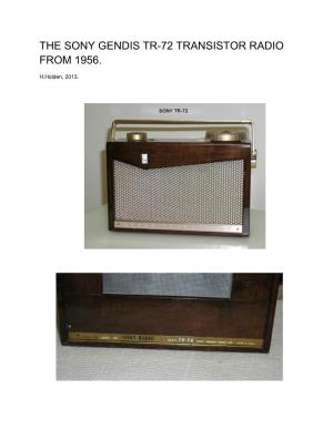 The Sony Gendis Tr-72 Transistor Radio from 1956