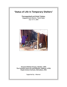 'Status of Life in Temporary Shelters'