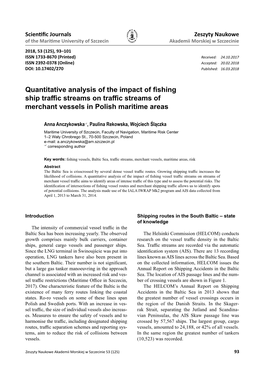 Quantitative Analysis of the Impact of Fishing Ship Traffic Streams on Traffic Streams of Merchant Vessels in Polish Maritime Areas