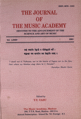 The Journal of the Music Academy