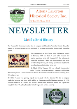 ALHS Newsletter No 55 May 2019