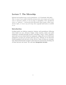 Lecture 7. the Microchip