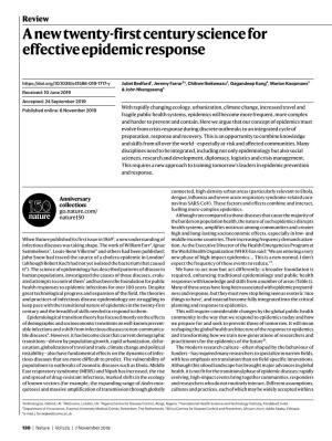 A New Twenty-First Century Science for Effective Epidemic Response