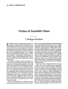 Victim of Scientific Hoax