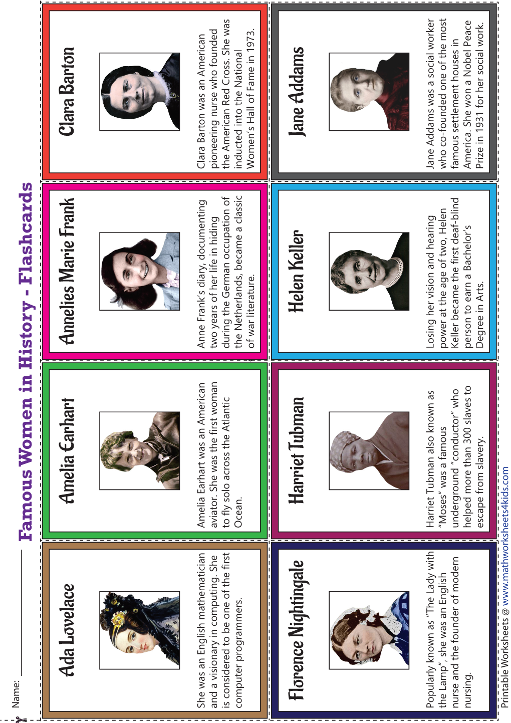 Famous Women in History - Flashcards