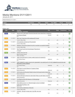 Media Mentions 01/11/2011 January 24, 2011