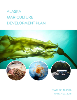 Alaska Mariculture Development Plan, March 23, 2018