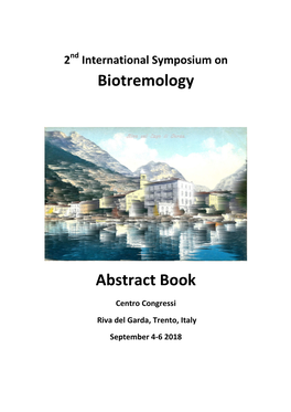 Biotremology Abstract Book