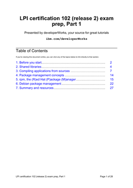 LPI Certification 102 (Release 2) Exam Prep, Part 1