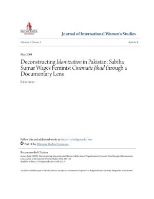 In Pakistan: Sabiha Sumar Wages Feminist Cinematic Jihad Through a Documentary Lens Rahat Imran