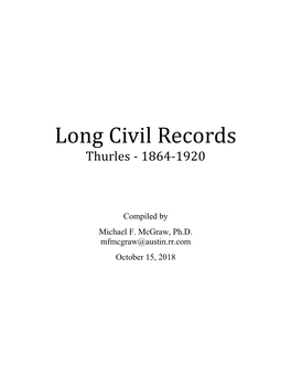 Long Civil Records Thurles - 1864-1920