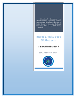 IMESET'17 Baku Book of Abstracts